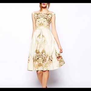 Asos Prom Bardot Midi Dress